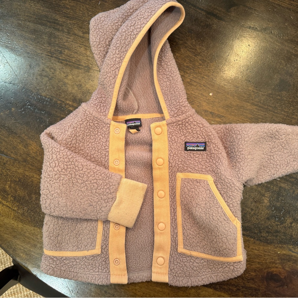 Patagonia fleece jacket, brown, 12-18 months